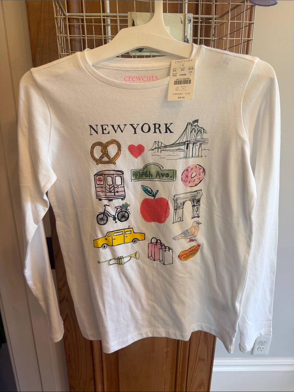 crewcuts White New York Icon Graphic Long-Sleeve Tee